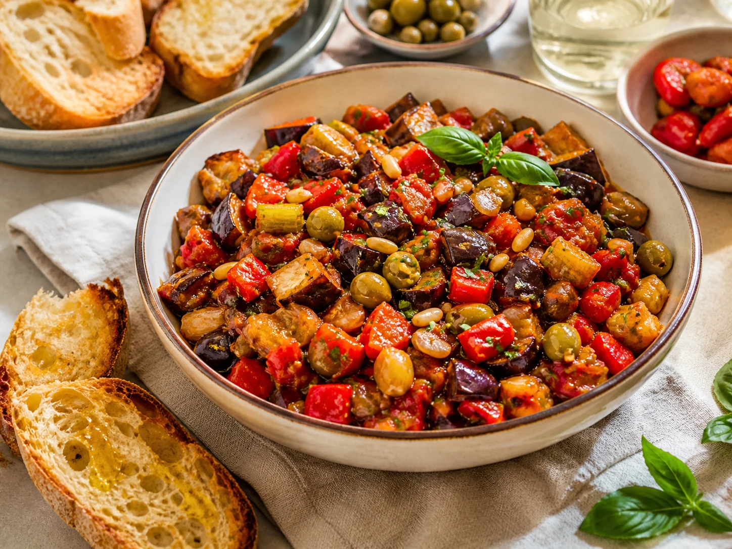 Antipasto siciliano con Caponata Siciliana