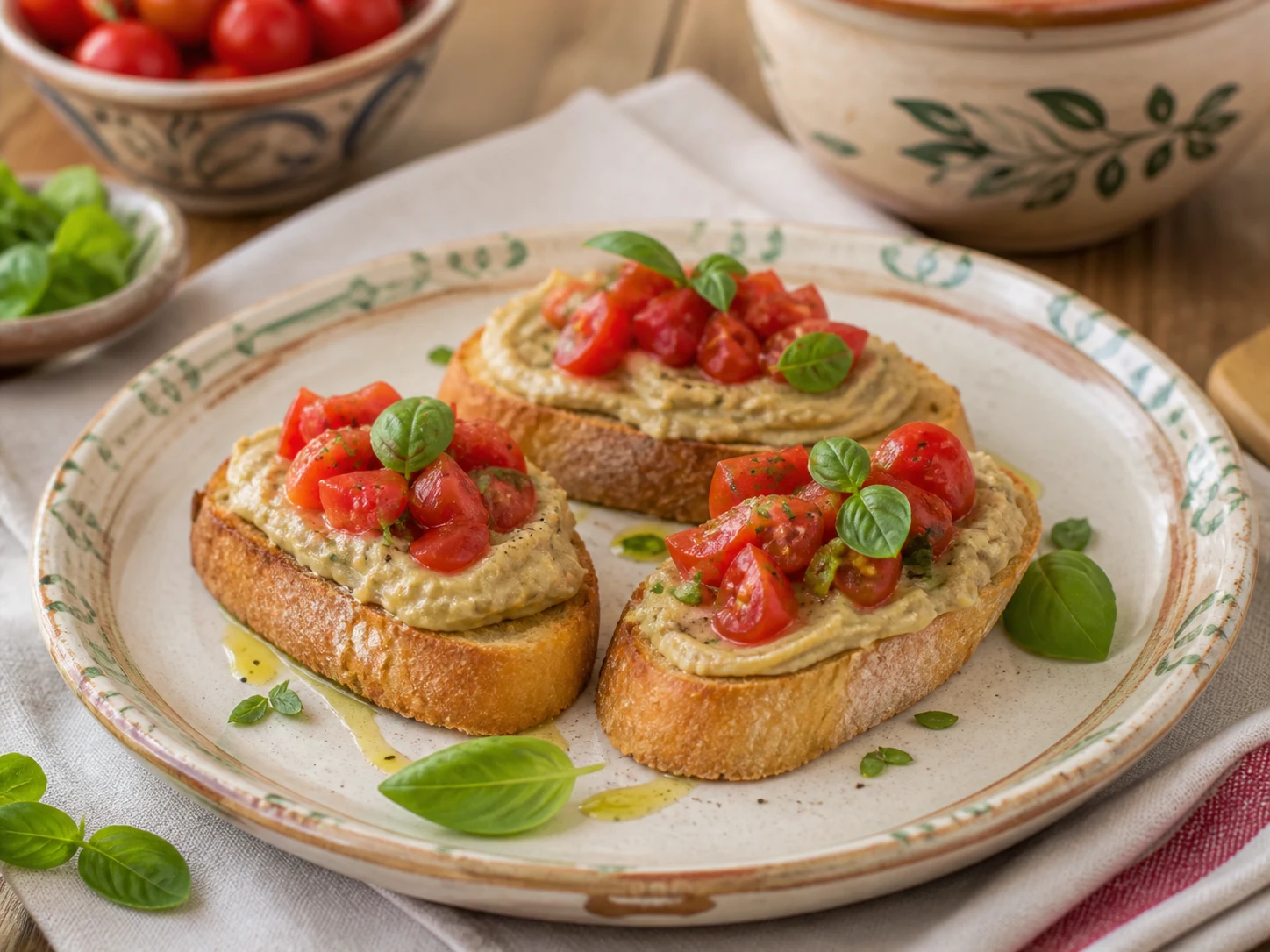 Bruschette con Patè di carciofi e pomodorini