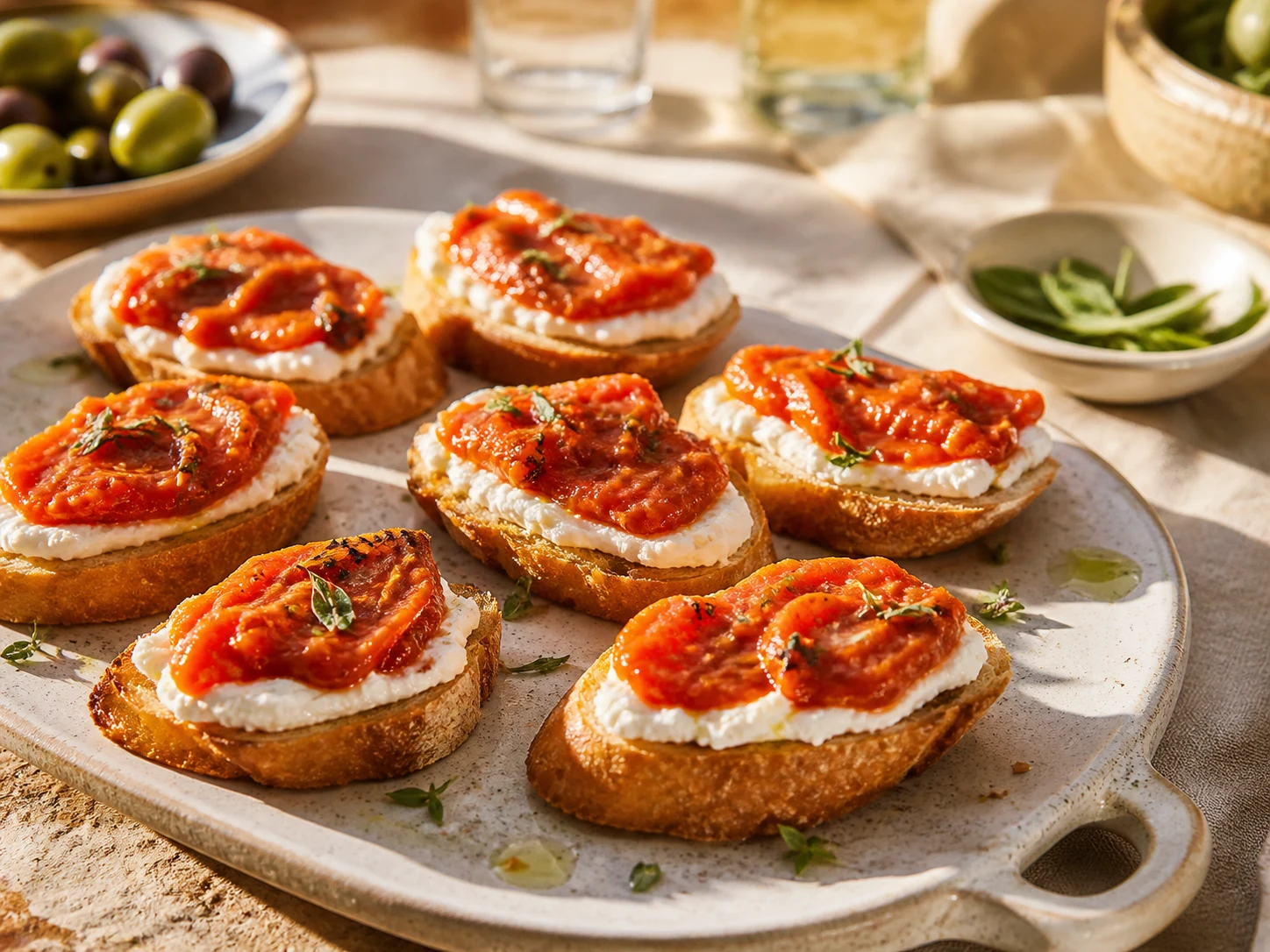 Crostini con Patè di peperoni dolci e formaggio