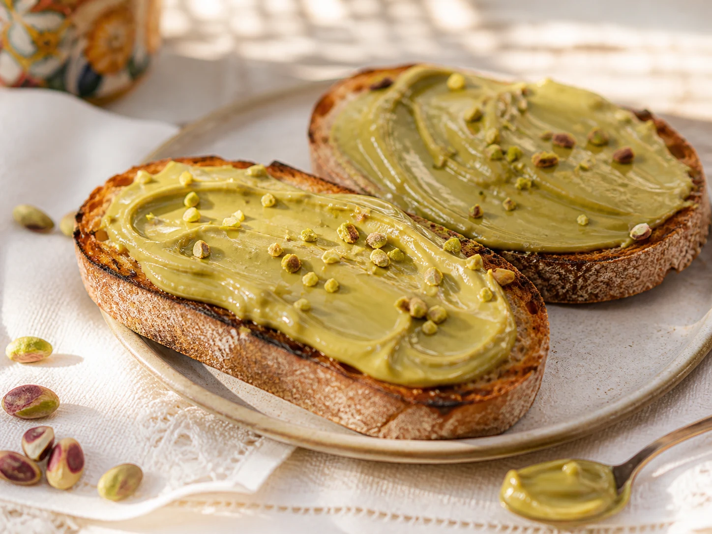 Pane tostato con Crema di pistacchio